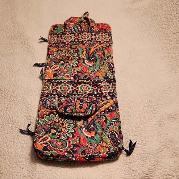 Vera Bradley Neon Paisley Floral Print Makeup Travel Hanging Bag - Picture 8 of 14